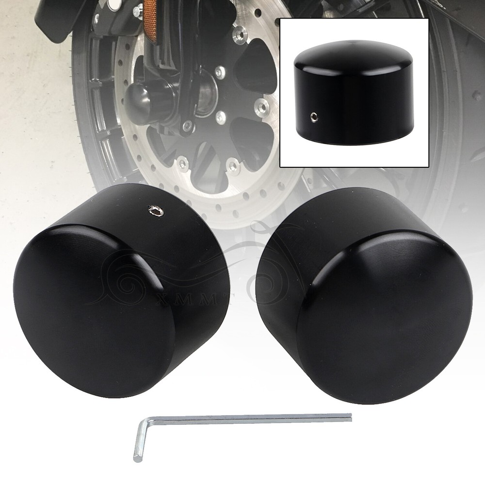Front Axle Nut Covers Fit For Harley Dyna Electra Glide Road King Classic FLHTC