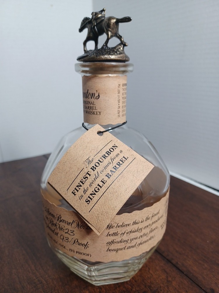 Blantons Bourbon Empty Bottle with Stopper (Letter O)