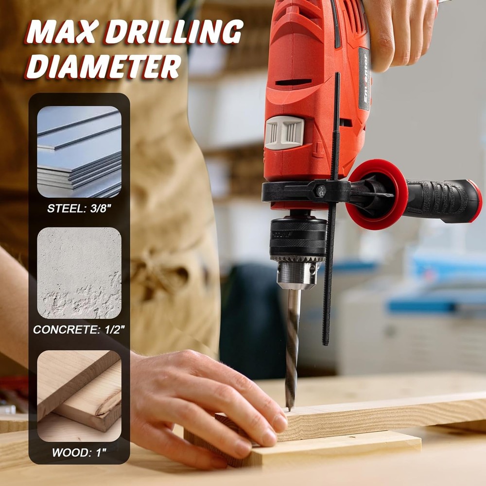 Corded Electric Hammer & Drill Combo - 1/2 Inch Chuck