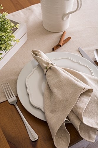 CAMZ38726 Solid Chambray, Table 14x108, Chambray 14x108" Runner Natural