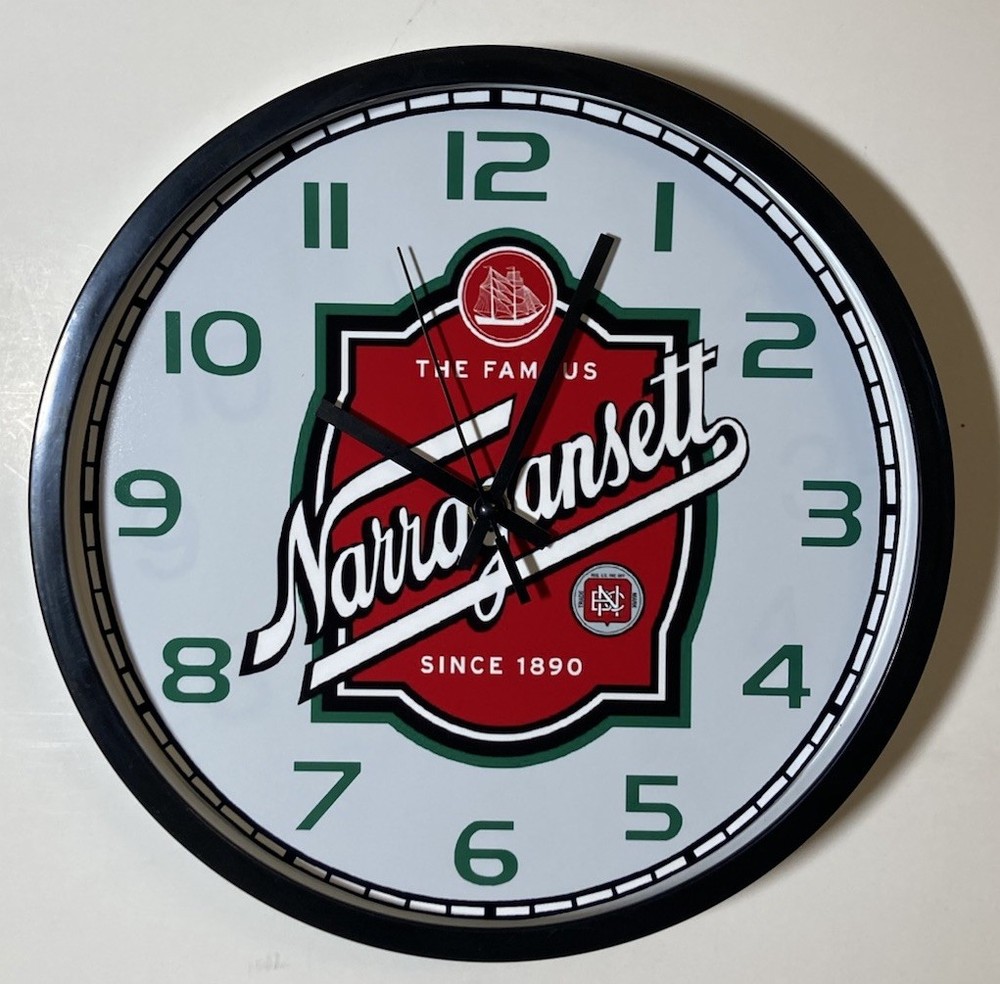 Narragansett Beer Logo Battery Wall Clock