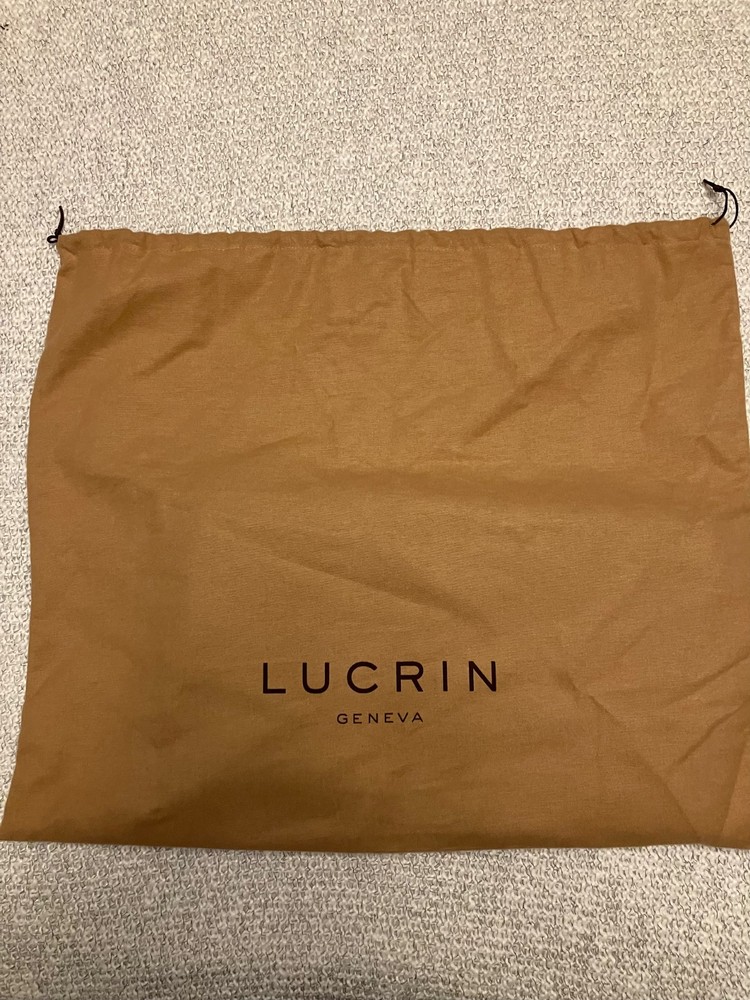 LUCRIN Geneva brown leather document pouch