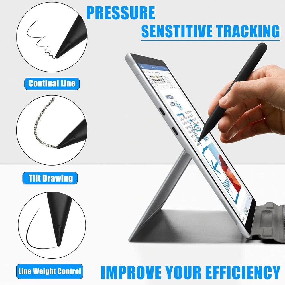 Slim Pen 2 Tips (2 Pack) Replacement fits for Surface 2, Black