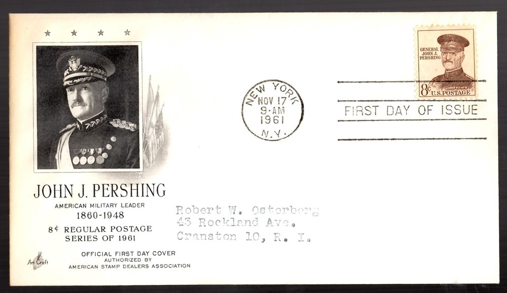 First Day Cover John J. Pershing 8 cent 1961