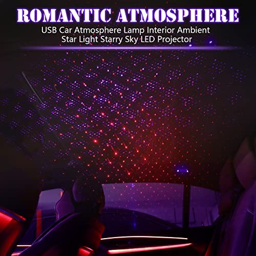 2 Pack USB Star Projector Night Light Adjustable Romantic Projector Car