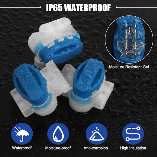 Electrical IDC 314-BOX Pigtail 3 Wire Connector, Self-Stripping Moisture
