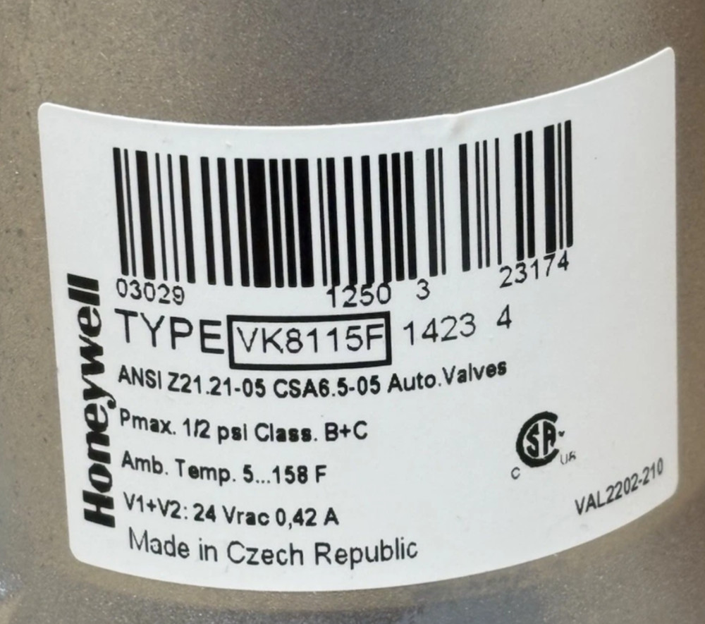 Lochinvar VAL3202 / Honeywell VK8115 Gas Valve / Model KBN/L - AWN/L / NEW!!🇺🇸