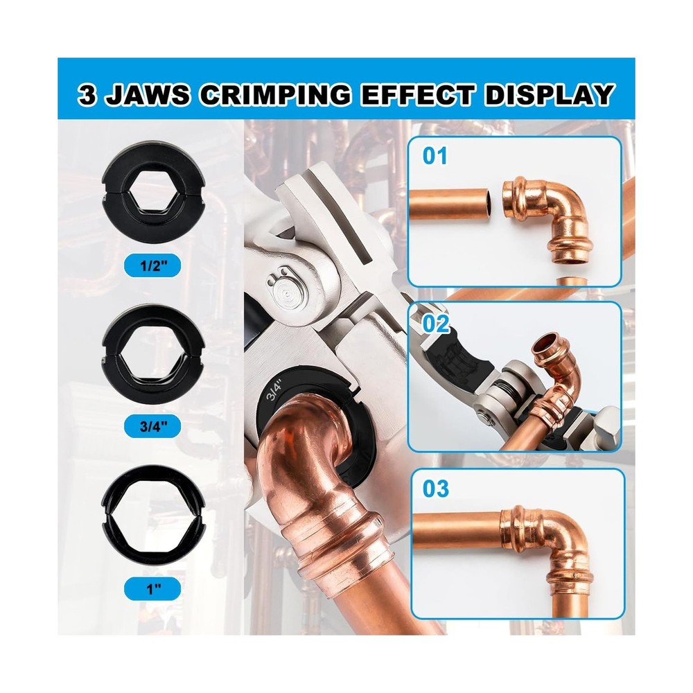 Plumbing Hydraulic Crimping Tools, Pro Press Copper Pipe Crimper Tool, Copper...