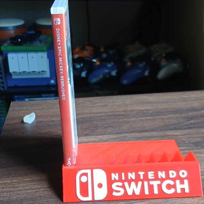Nintendo Red Game Case Stand Holder with Partitions for Switch, Plastic