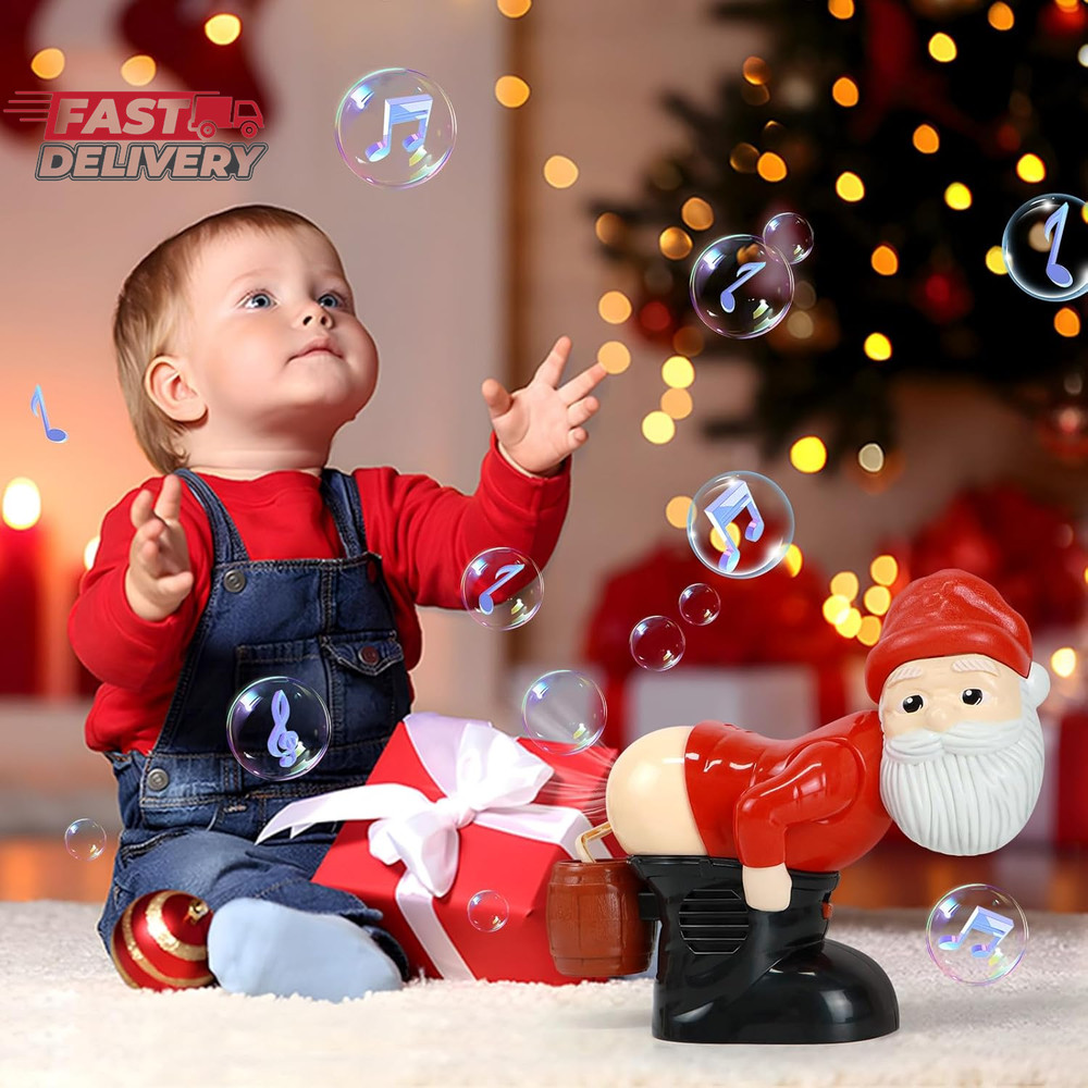 Santa Claus Bubble Butt Machine, Automatic Bubble Blower Machine Santa Claus Toy