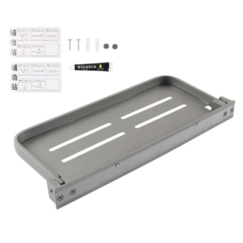 Aluminum Wall Shelf For RVs Fold Down Feature Offers Practical Storage Solution