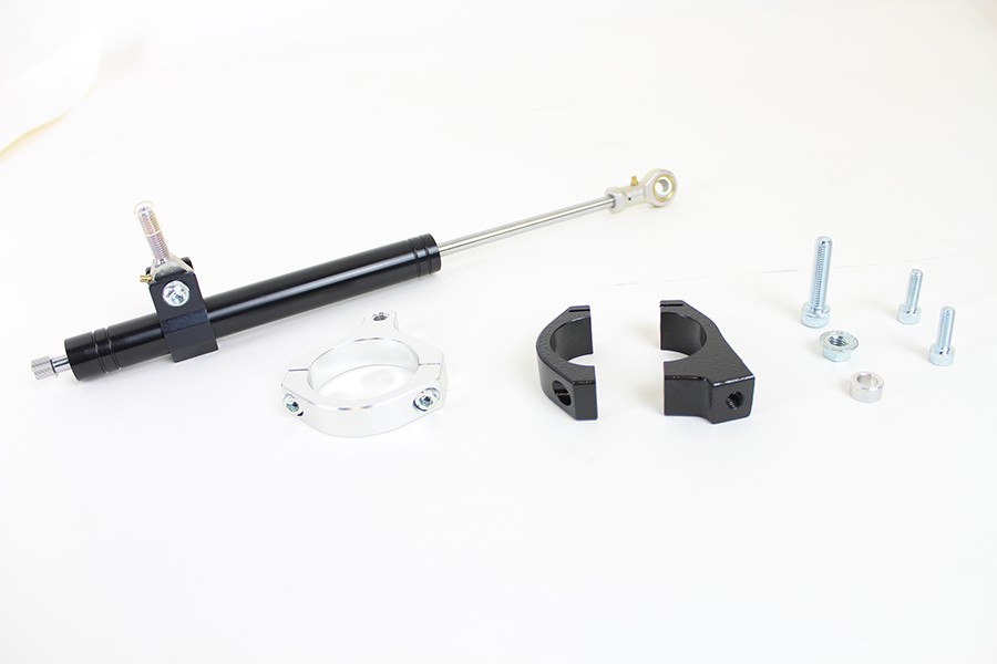 Black Fork Steering Damper Kit for Harley-Davidson