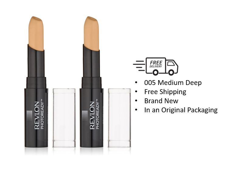 Revlon PhotoReady Concealer Stick, 005 Medium Deep, 0.11 fl oz, 2 PACK !