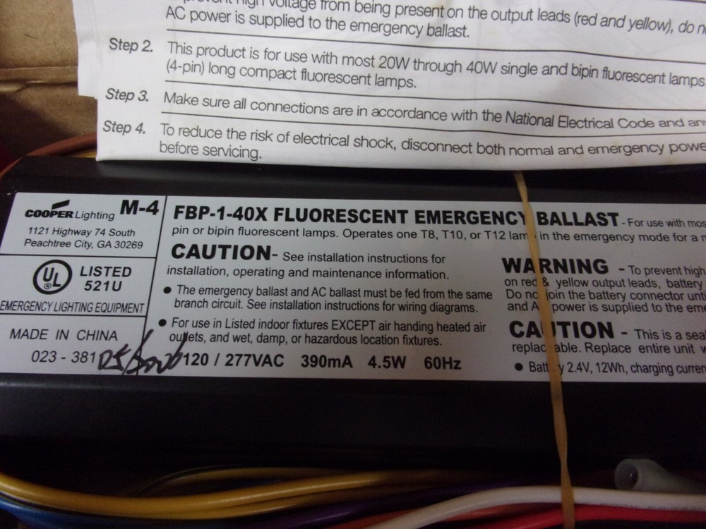 Surelites FBP140X Exit/Emergency Lighting Fluorescent Battery Pack
