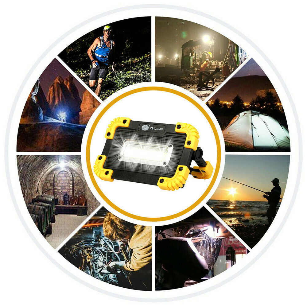 2X COB LED Work Light USB Rechargeable Flashlight Camping Emergency Lamp Torch