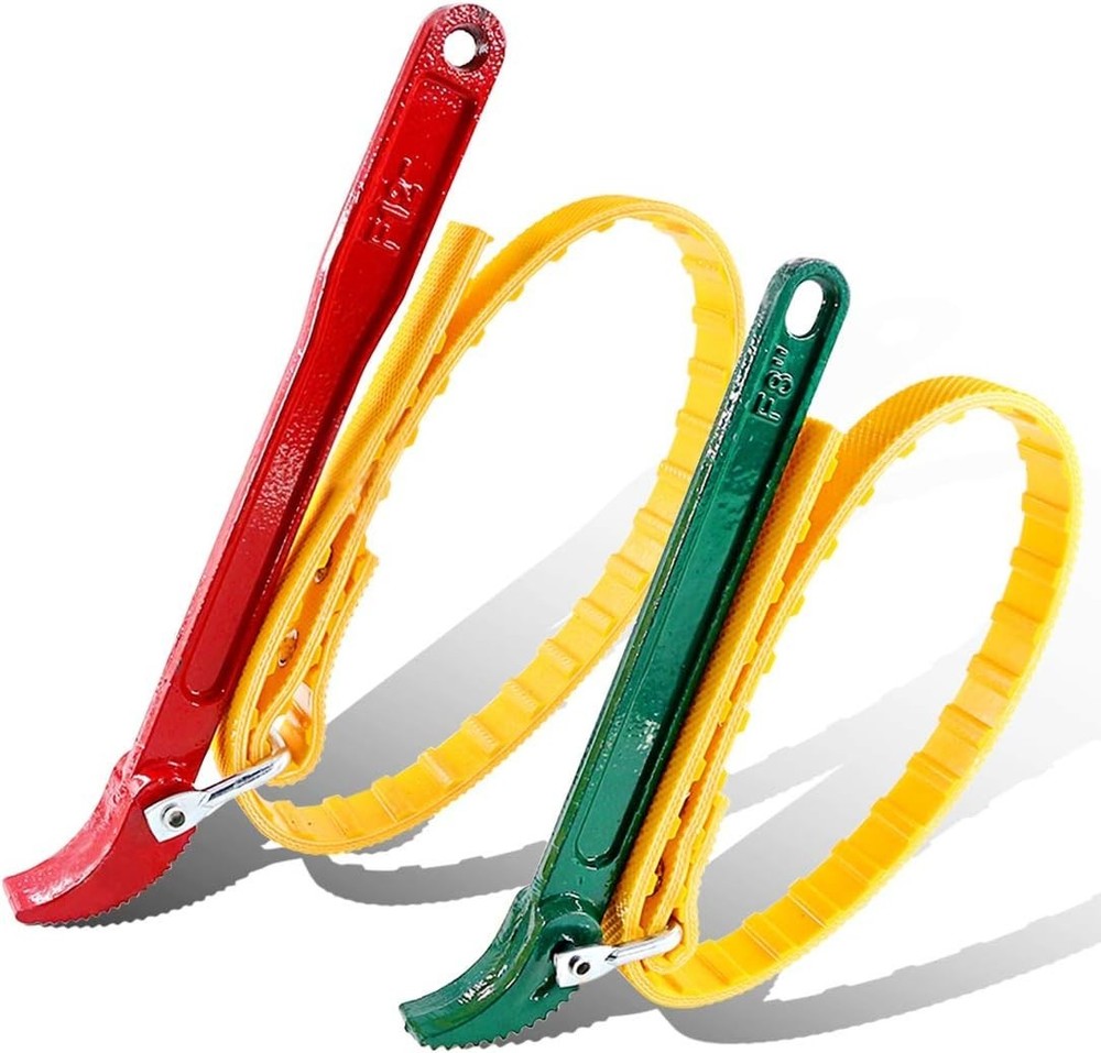 Bright Color 2-Pack Adjustable Strap Wrenches: 12" & 7.8" for Home Projects