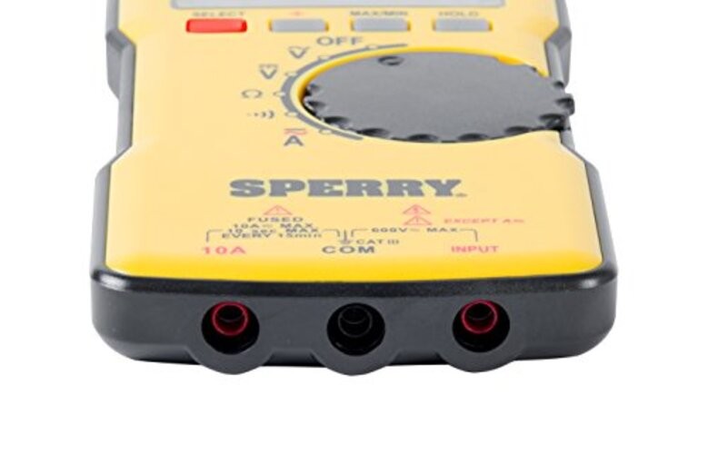 Digital Thin Multimeter, Auto Ranging 600V AC/DC, 10A, Yellow 2