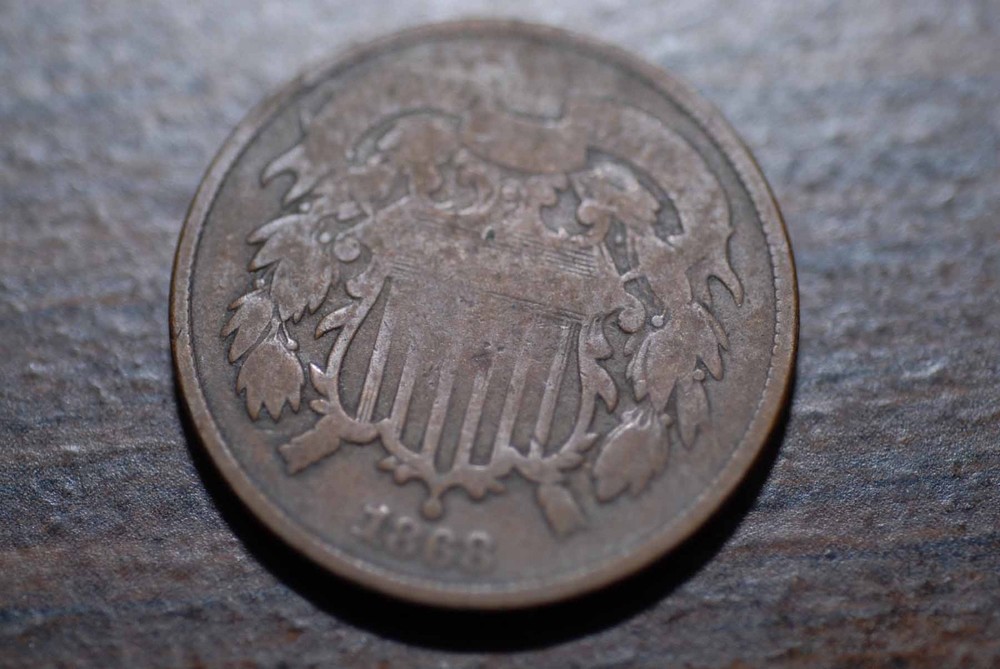 1868 Two Cent Piece, AG
