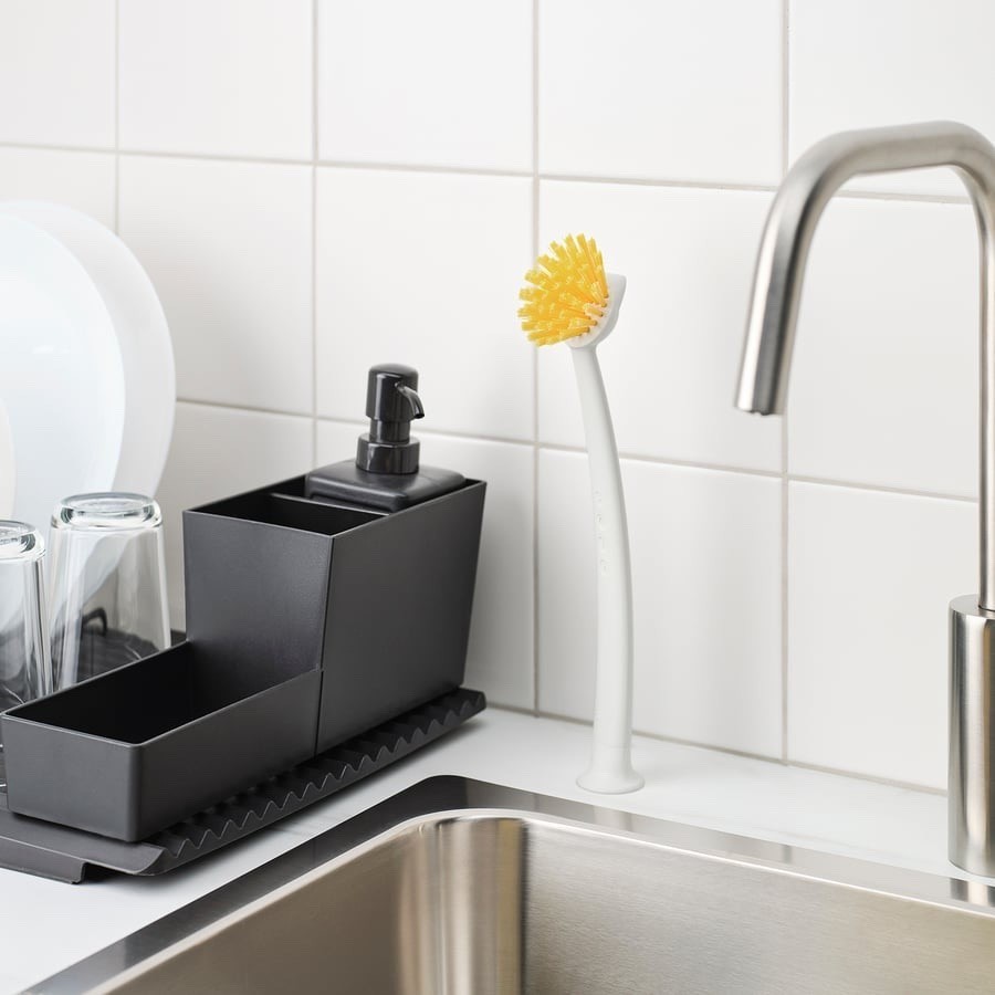 2-Pack Long Handle Dish Brush w/ Scraper & Suction Base – Kitchen Scrub Brush
