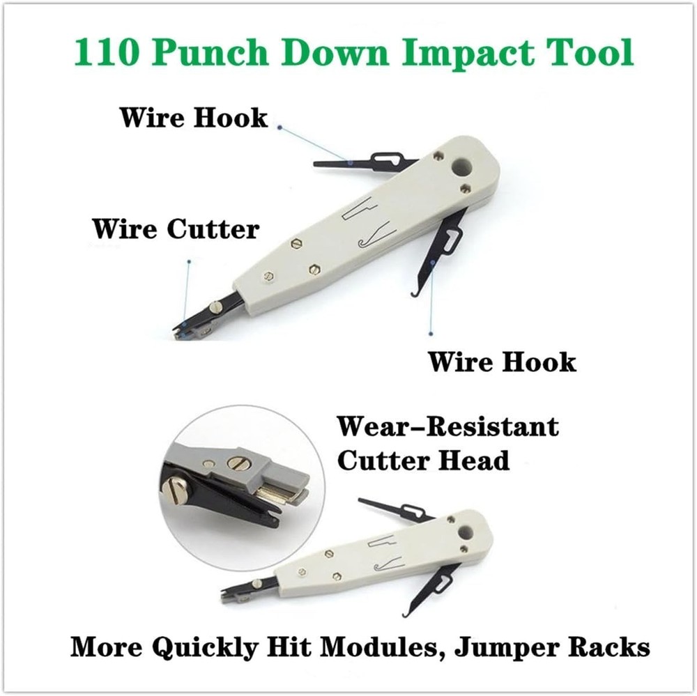 Portable Network Tool Kit with Crimping Tool & Cable Tester - 11 Essential Tools