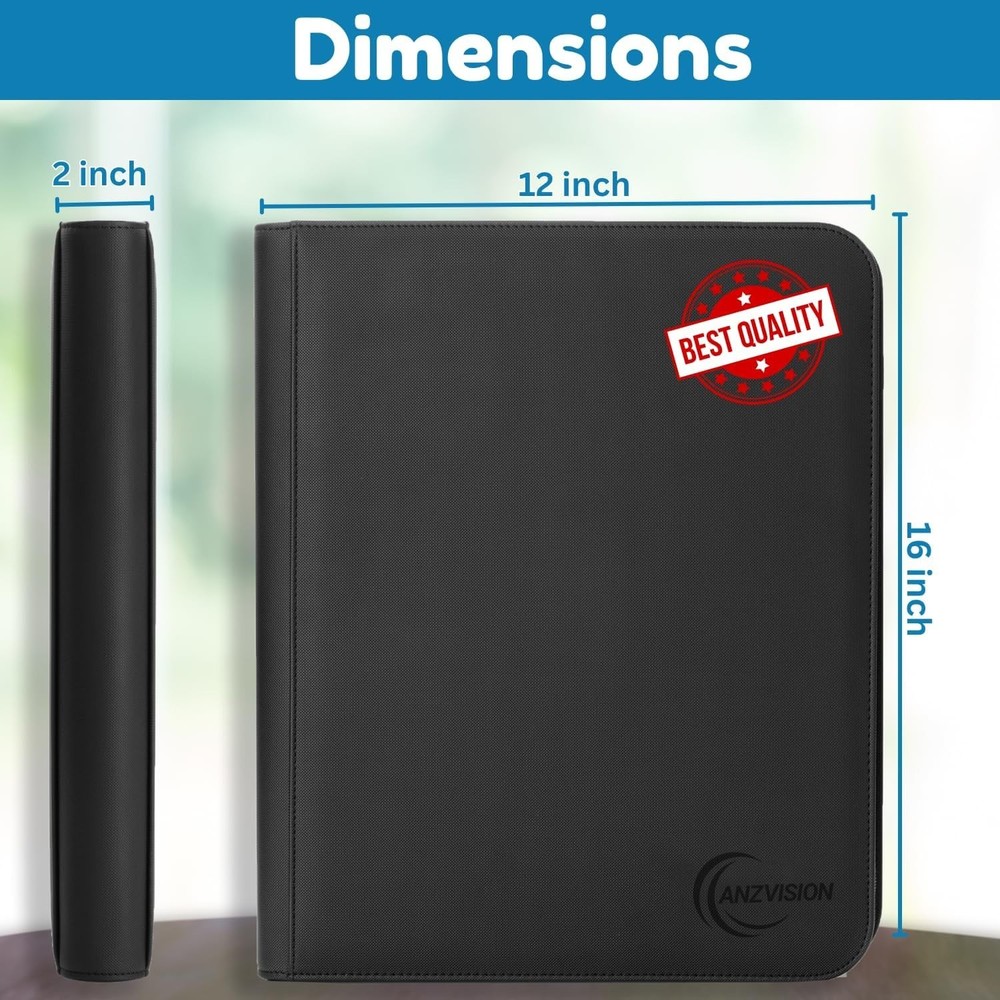Toploader Binder, Holds 288 Toploaders, 9 Pocket Top Loader Binders