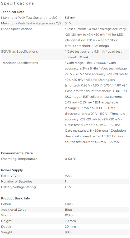 [ Whadda Velleman DCA55 ] SEMICONDUCTOR COMPONENT ANALYZER