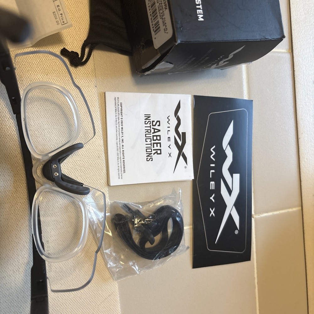 Wiley X Saber Advanced Clear Matte Black Frame With Rx Insert