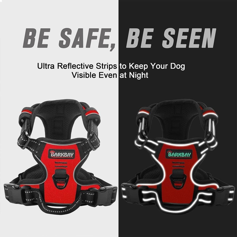 Lightweight No Rip Nylon Dog Harness with Easy Control Handle for Large Breeds