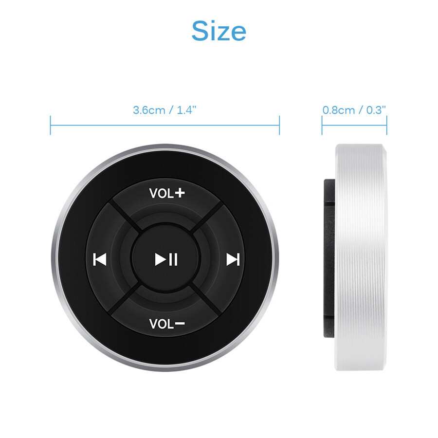 Car Steering Wheel Remote Control Bluetooth Media Button For IOS Android Phone