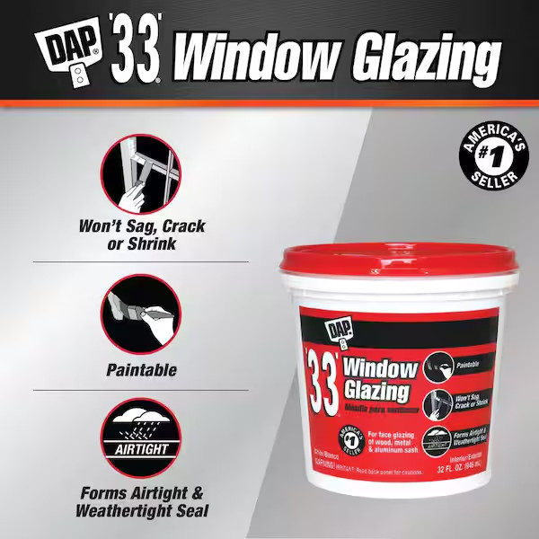33' 32Oz. White Window Glazing