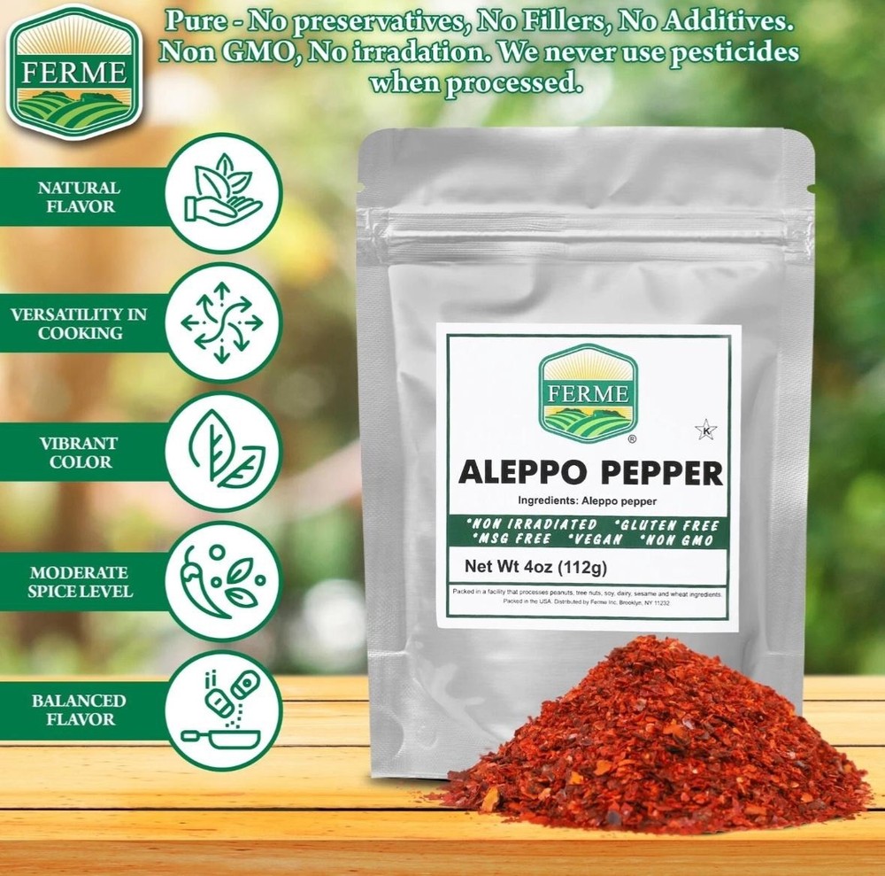 Premium Crushed Aleppo Pepper Flakes 4 oz