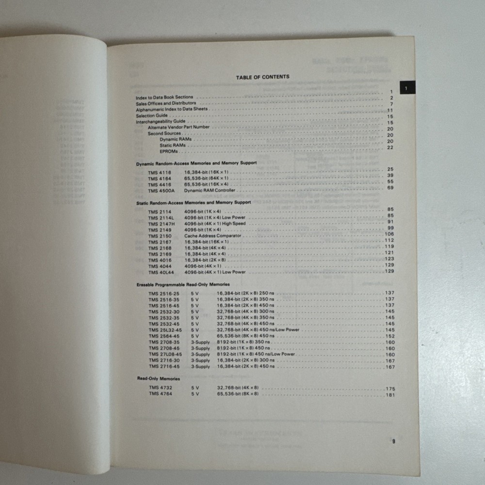 Texas Instruments - MOS Memory Data Book from 1982