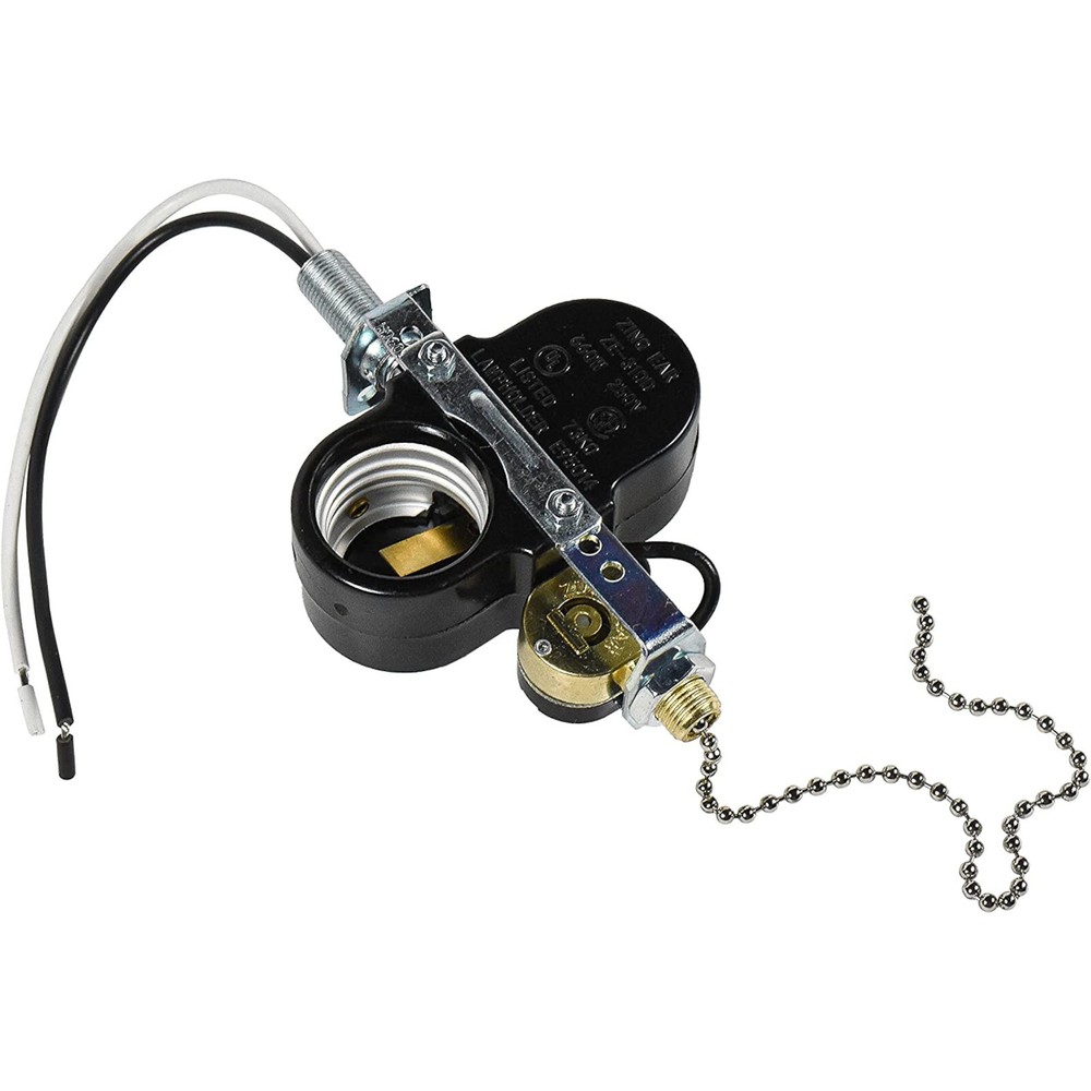 HQRP 2-Light Socket Switch for Ceiling Fan Pull Chain E26 E27 Lamp Light Holder