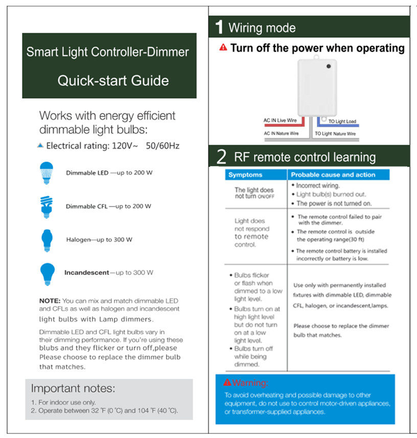 Smart Remote Light Switch, 2 Remotes for Multi-Location Control, Works with Alex