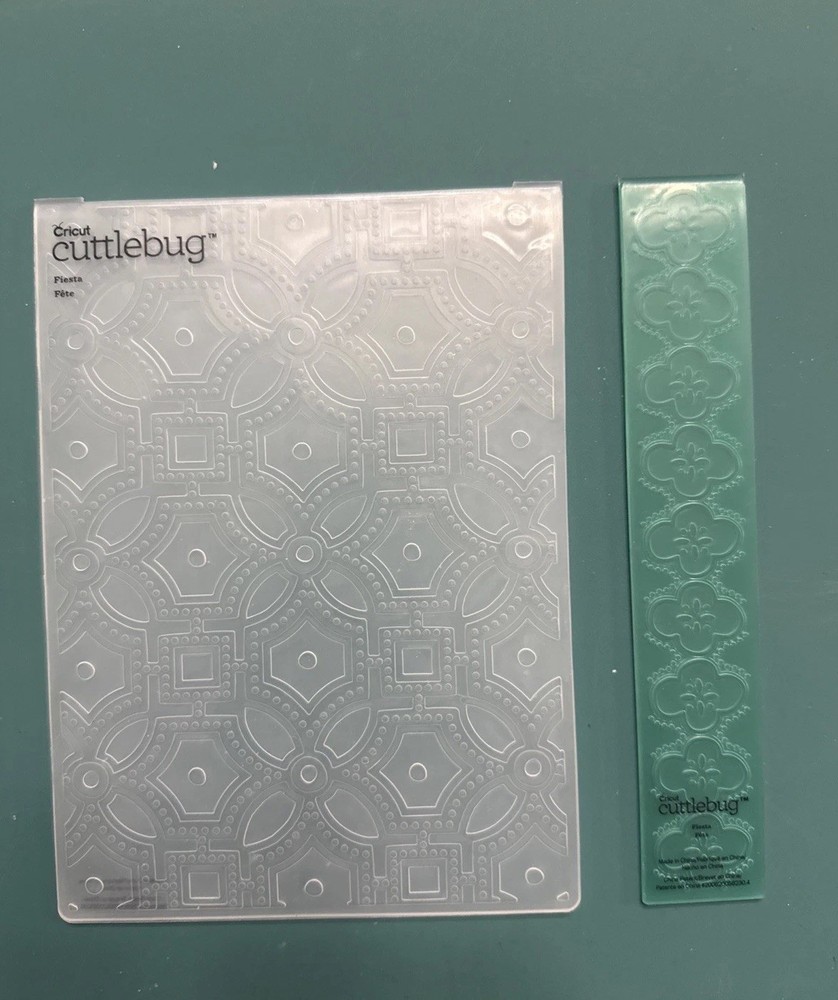 Retired Cricut Cuttlebug Fiesta Embossing Folder & Border Set HTF
