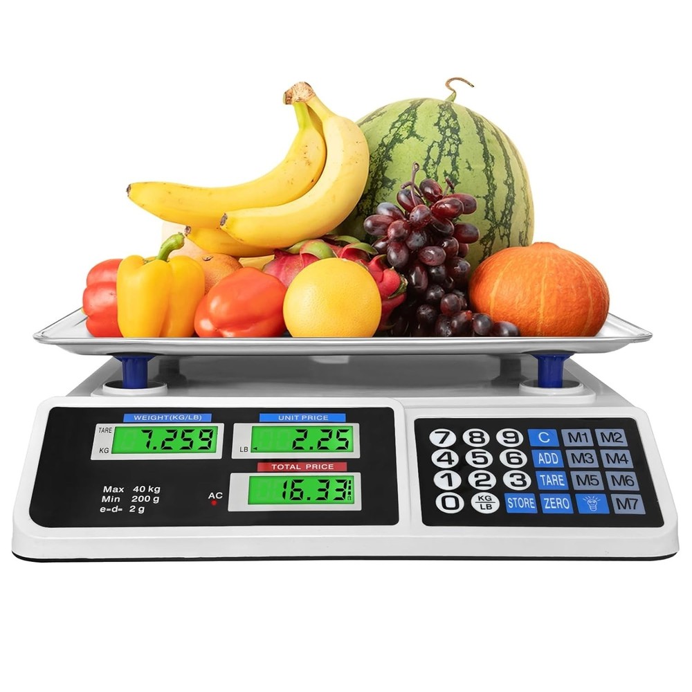 88lb/40kg Price Computing Scale, Digital Price Computing Scale with Stainless...