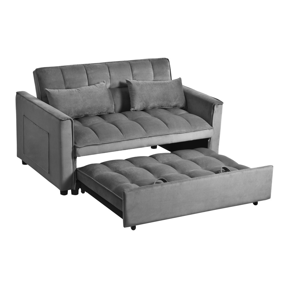 3 in 1 Convertible Sleeper Sofa Pull Out Bed Loveseat Couch Adjustable Backrest