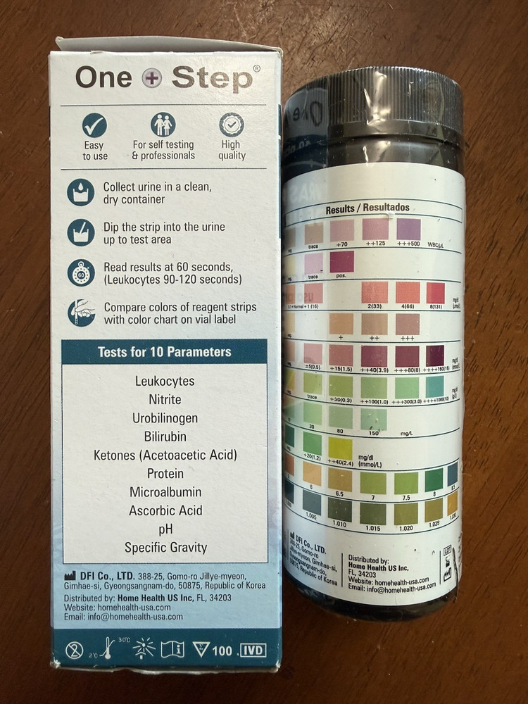 100 Strips 10-in-1 Urinalysis Strips 10 Parameters Urine Test Strips