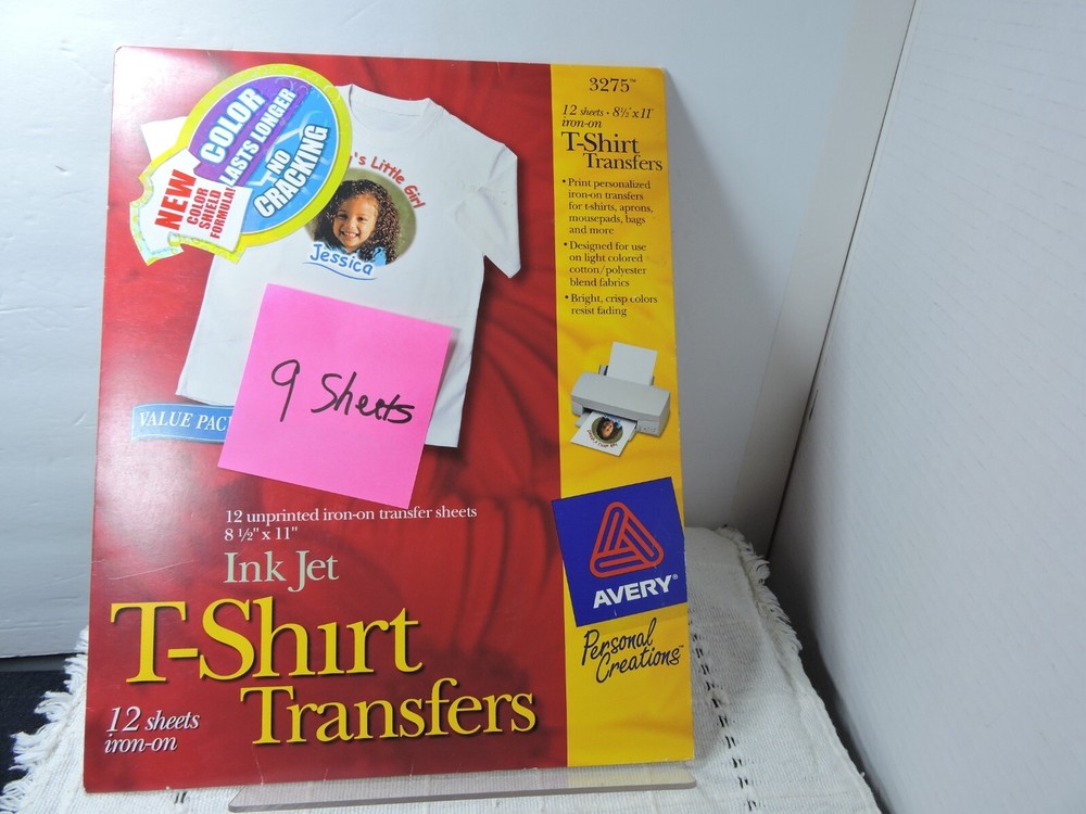 Avery T-shirt inkjet transfers 9 sheets