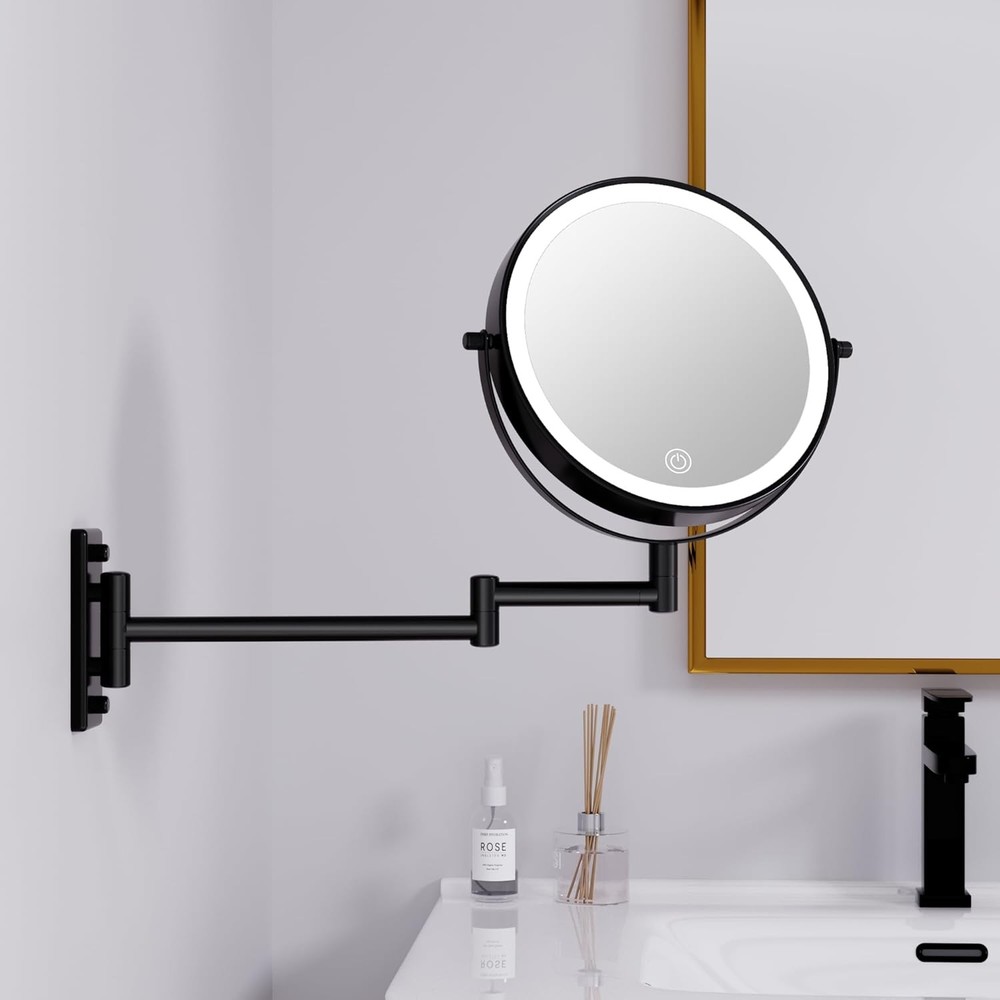 Rechargeable Wall Mounted Illuminated Cosmetic Magnifier