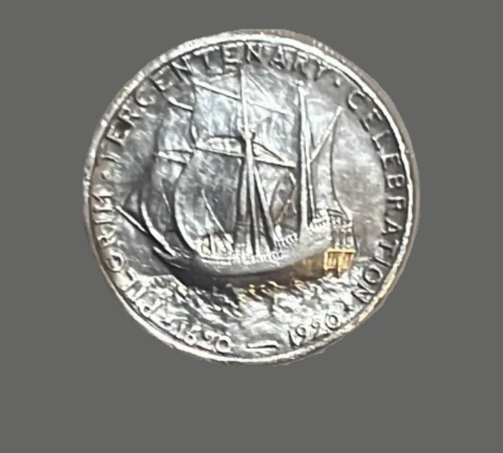 1920 Pilgrim Commemorative Silver Half Dollar 50C