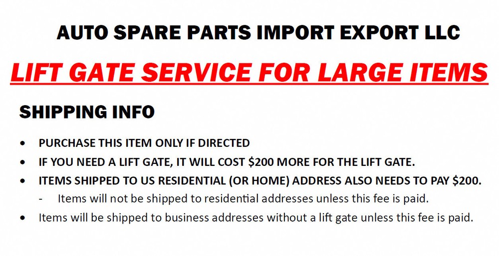 Lift gate service for freight items