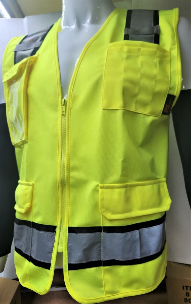 FX HIGH VISIBILITY Surveyor Two Tone Yellow Safety Vest Solid front & back