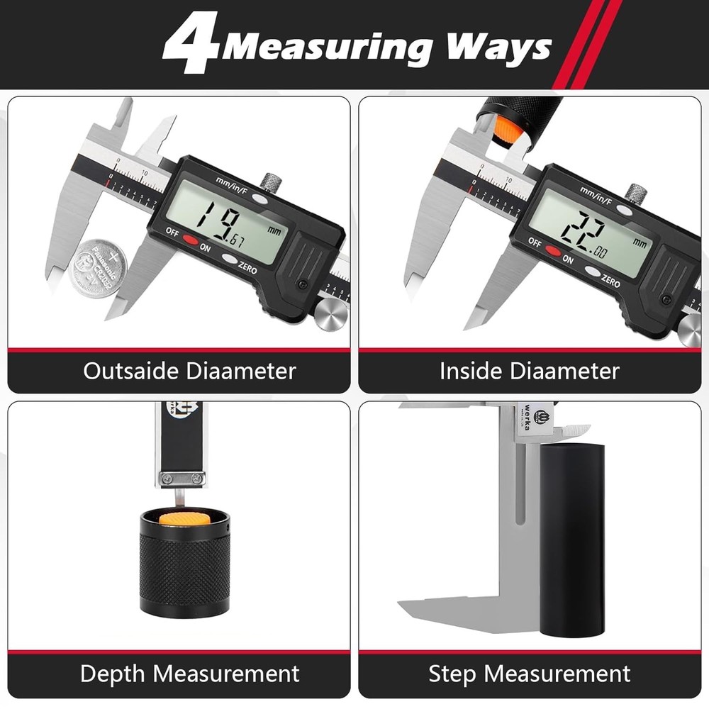 0-6” Digital Measuring Caliper with Auto-Off & Low Battery Warning - Gift Ready!