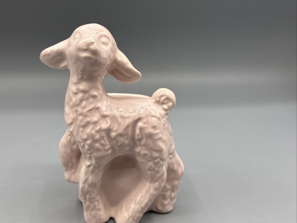 Vintage Pink Haeger Pottery Lamb Planter