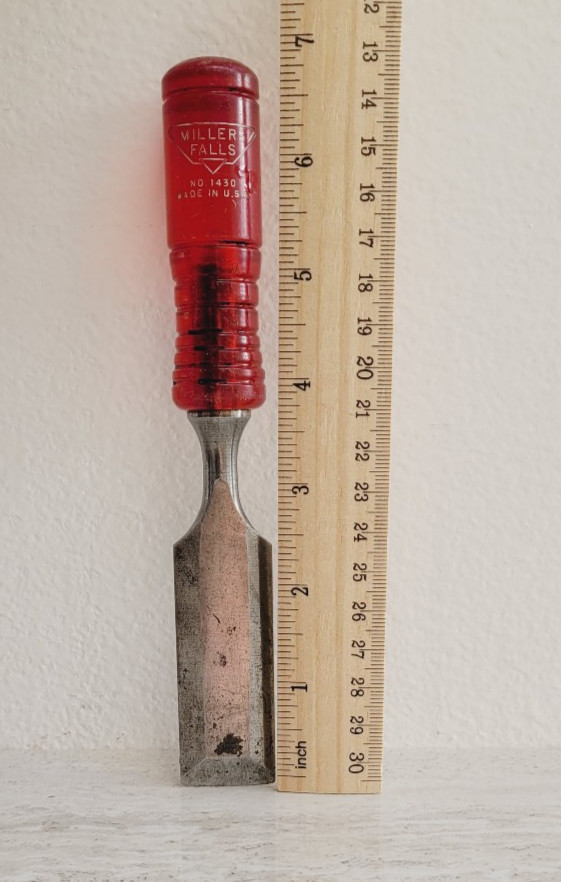 MILLERS FALLS No 1430 CHISEL VINTAGE RED PERMALOID HANDLE TOOL
