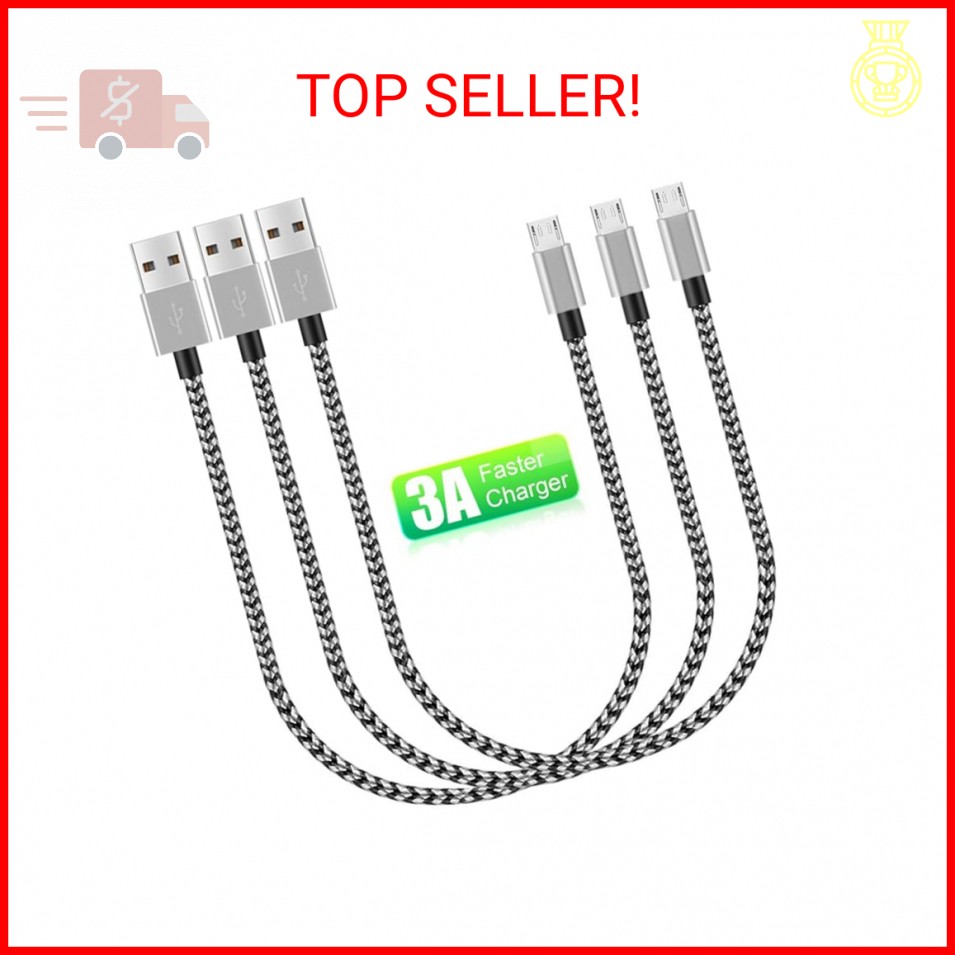 Kindle Fast Charging Cord, 3Pack 3ft Micro USB Android Charger Cable Quick Charg