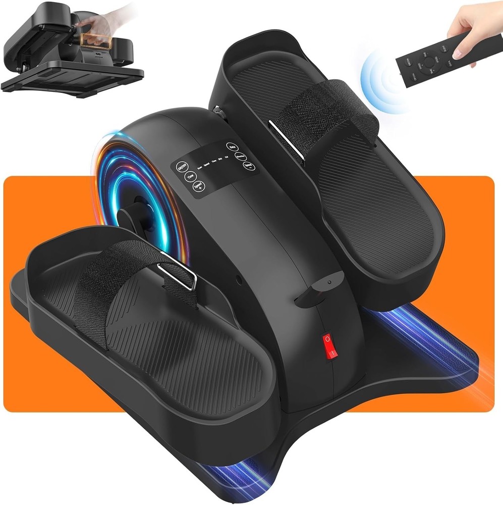 Under Desk Mini Elliptical Machine Senior Leg Exerciser with Remote Control
