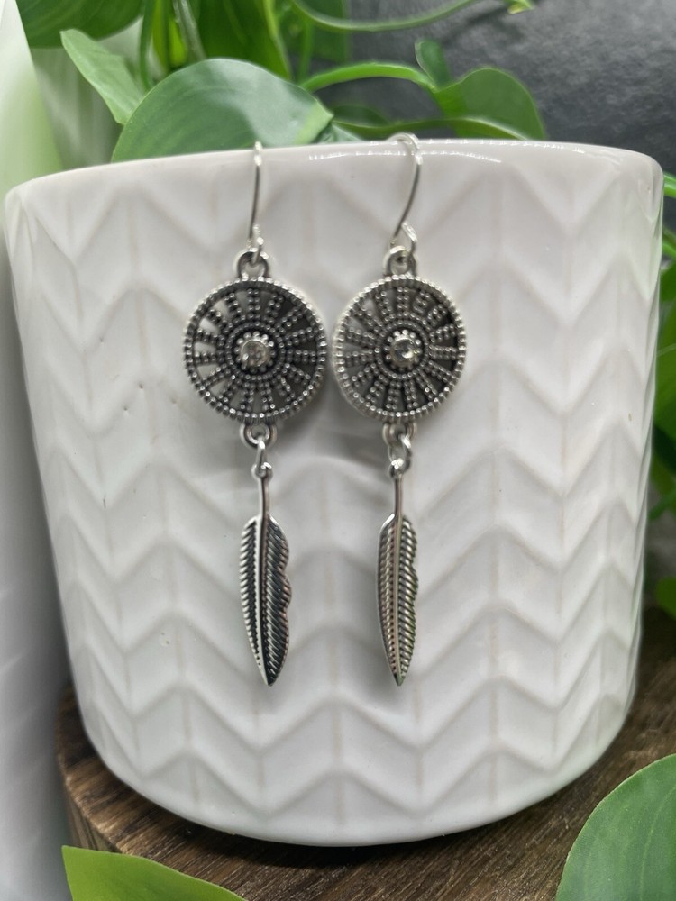 2” Silver-tone Retro Dangle Earring Set New Free Ship B4450