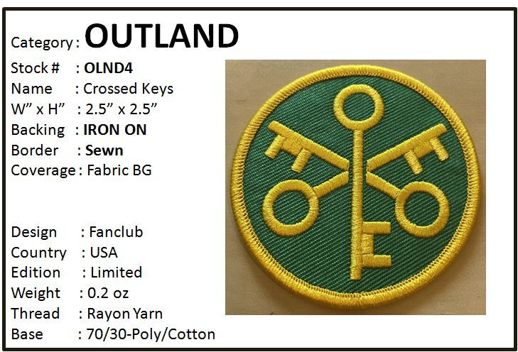 OUTLAND CROSSED KEYS PATCH - OLND04